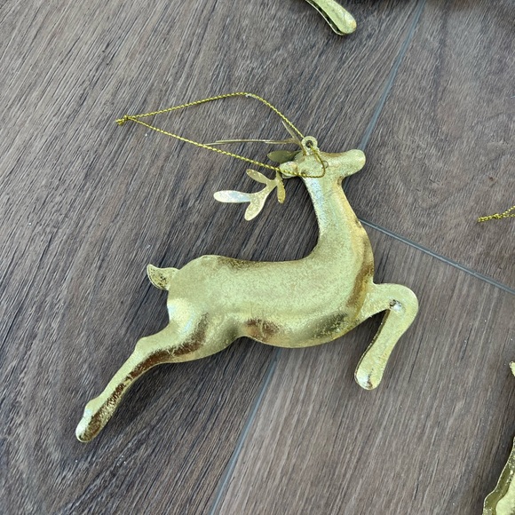 Gold Reindeer Ornaments-Set of 6 - Picture 2 of 3